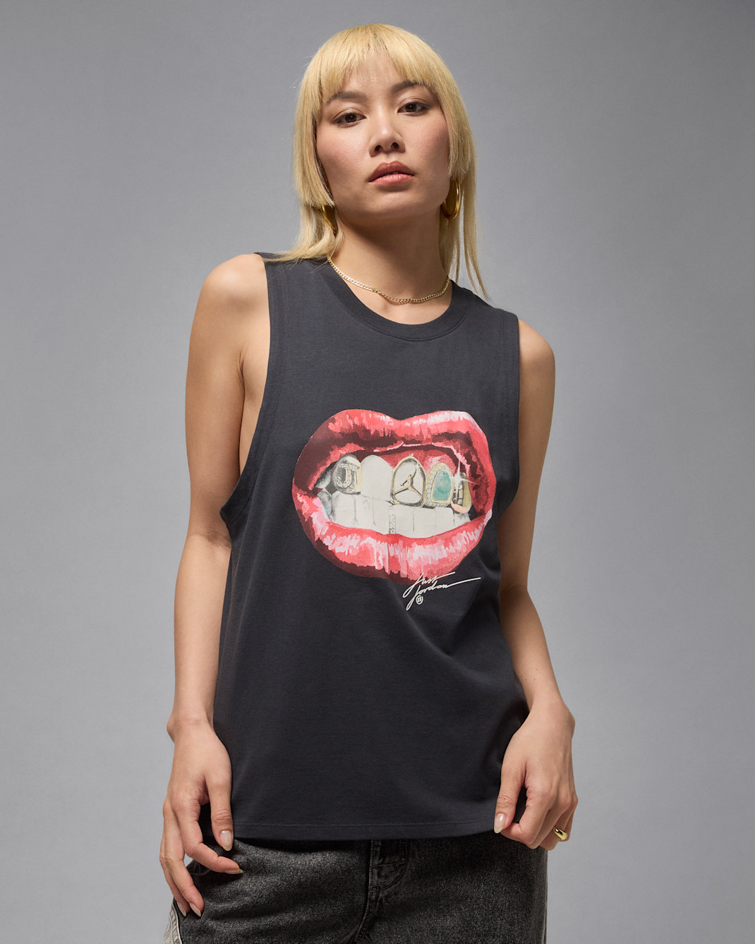 Jordan Flight Women's Sleeveless Graphic T-Shirt - Off-Noir/White