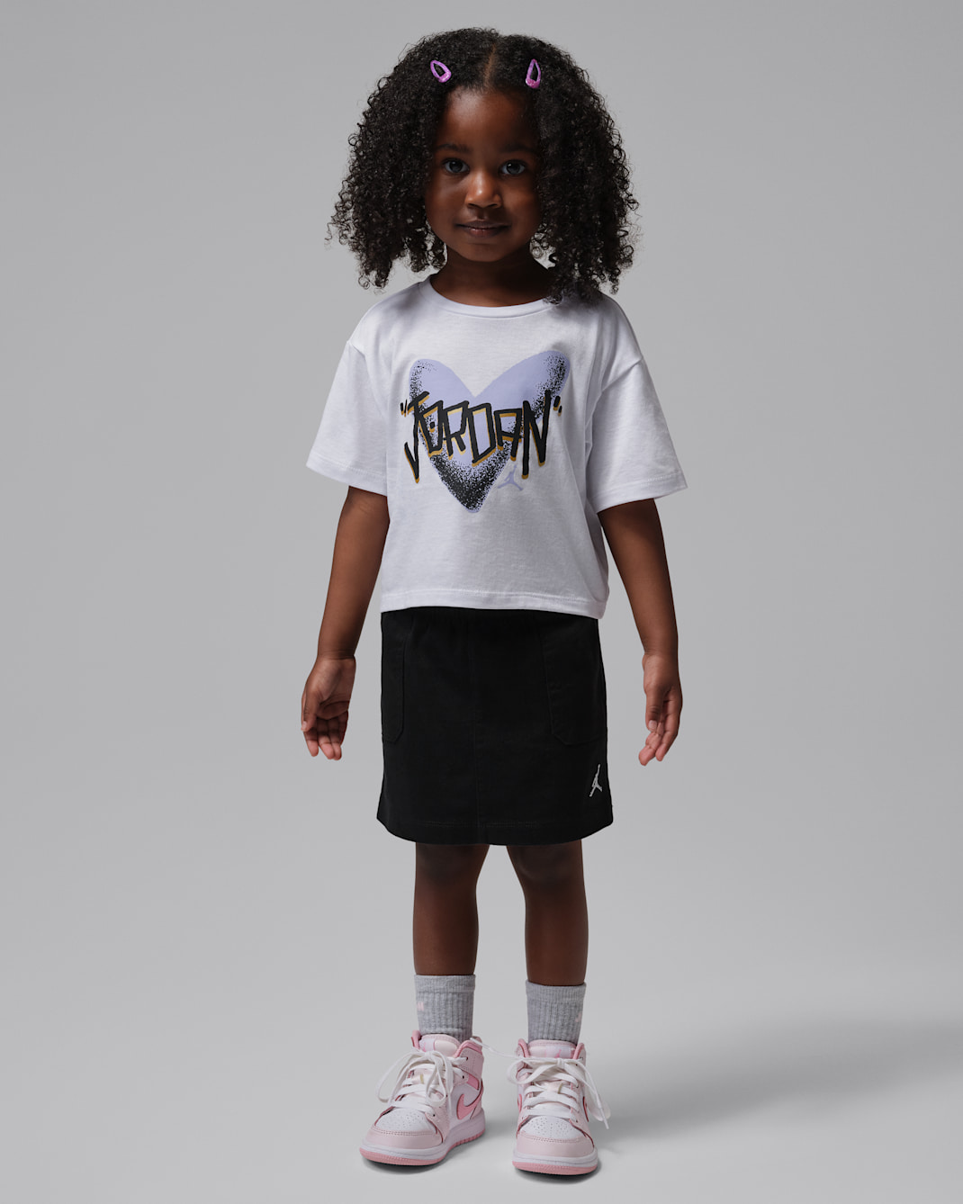 Jordan Toddler I Heart Jordan 2-Piece Skirt Set - Black