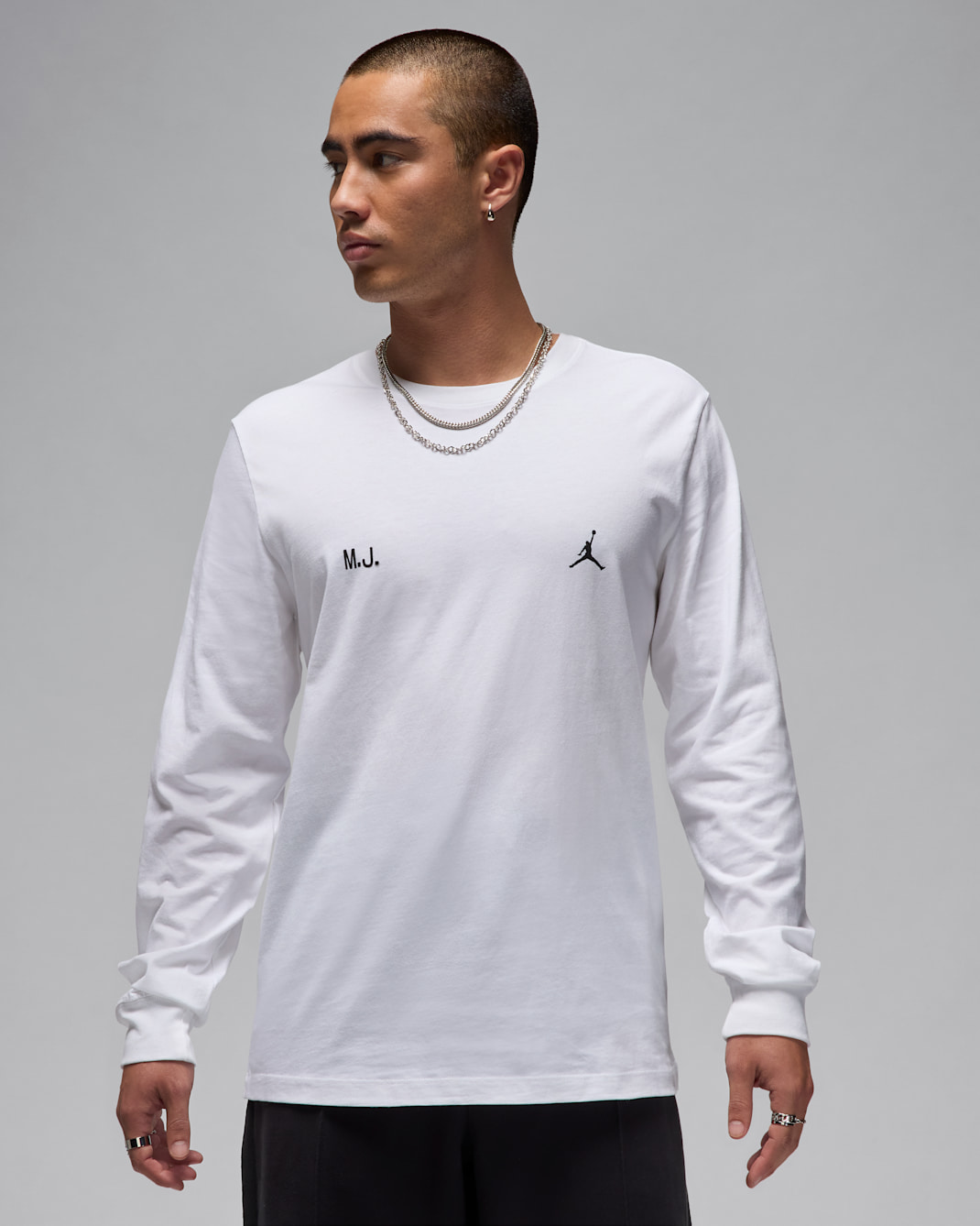 Jordan Men's Long-Sleeve Top - White/Black/Black