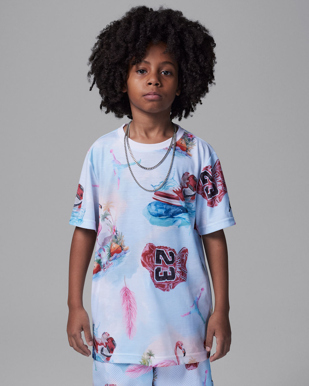 Jordan Older Kids' Flamingo Printed T-Shirt - White