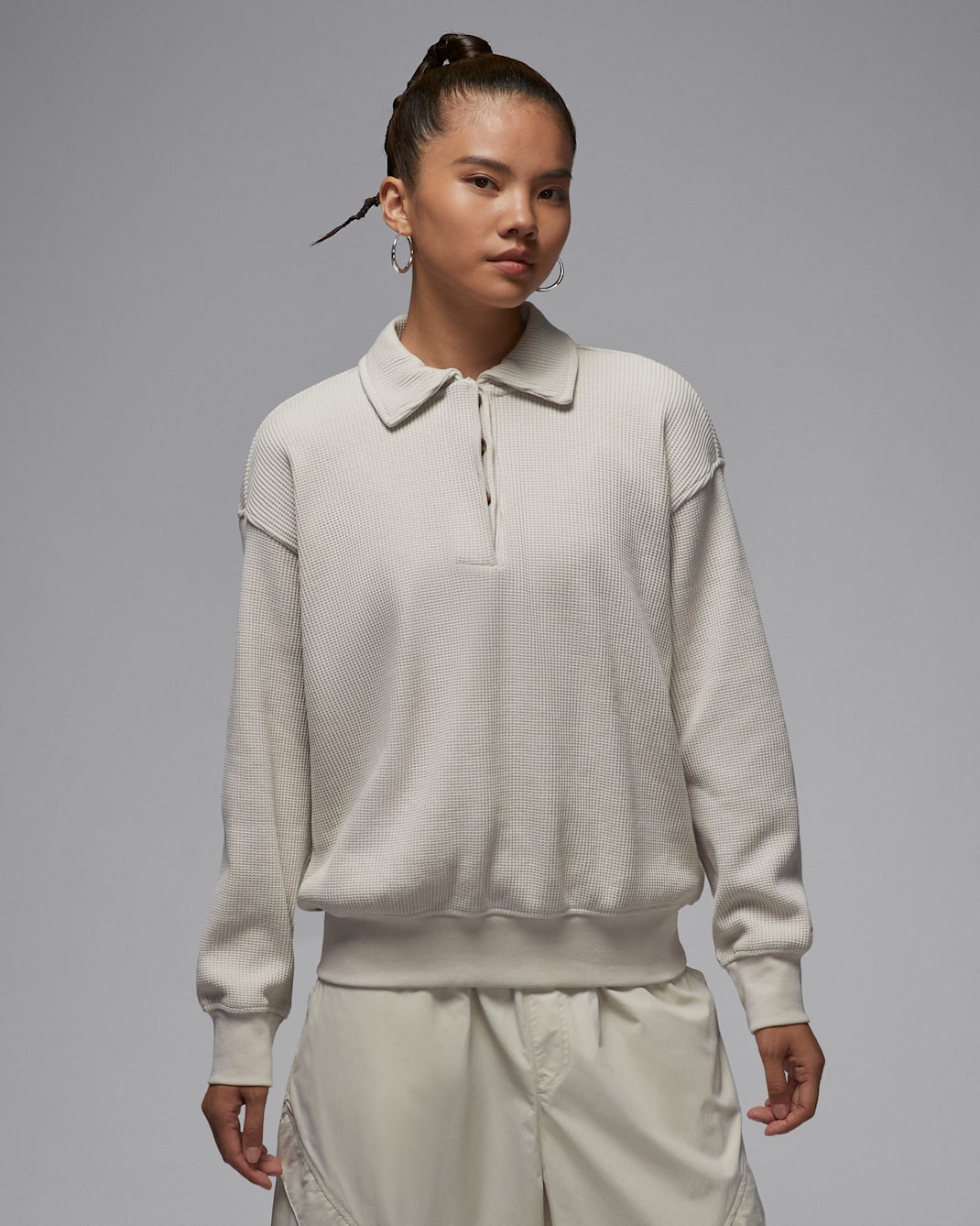 ジョーダン フライト ウィメンズ ロングスリーブ ワッフルトップス - ライトオールウッドブラウン