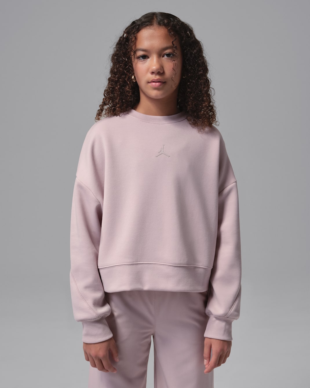 조던 퍼폼 스포츠 주니어 드라이 핏 크루 - 파티클 로즈