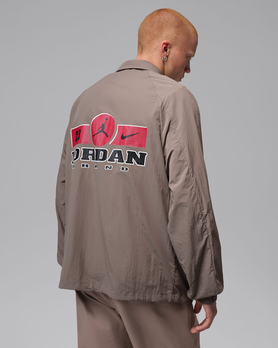 Jordan Brooklyn Men's Lightweight Shell Jacket - Olive Grey/Sail