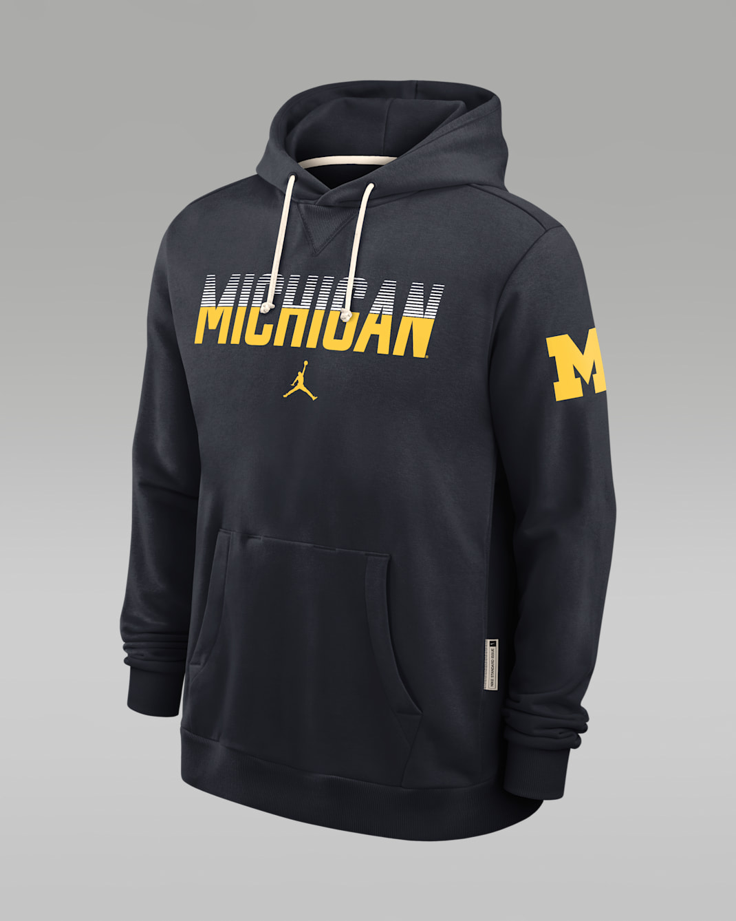 Michigan Sideline Standard Issue Men's Jordan Brand Dri-FIT College Pullover Hoodie - Pitch Blue