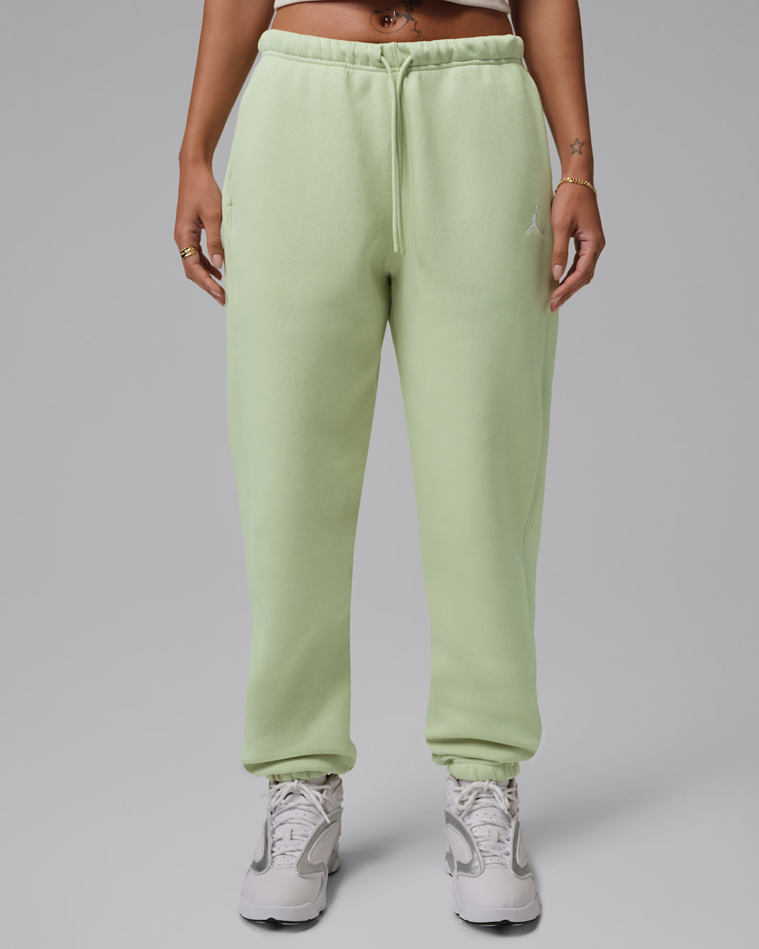 Jordan Brooklyn Fleece Women's Pants - Olive Aura/White