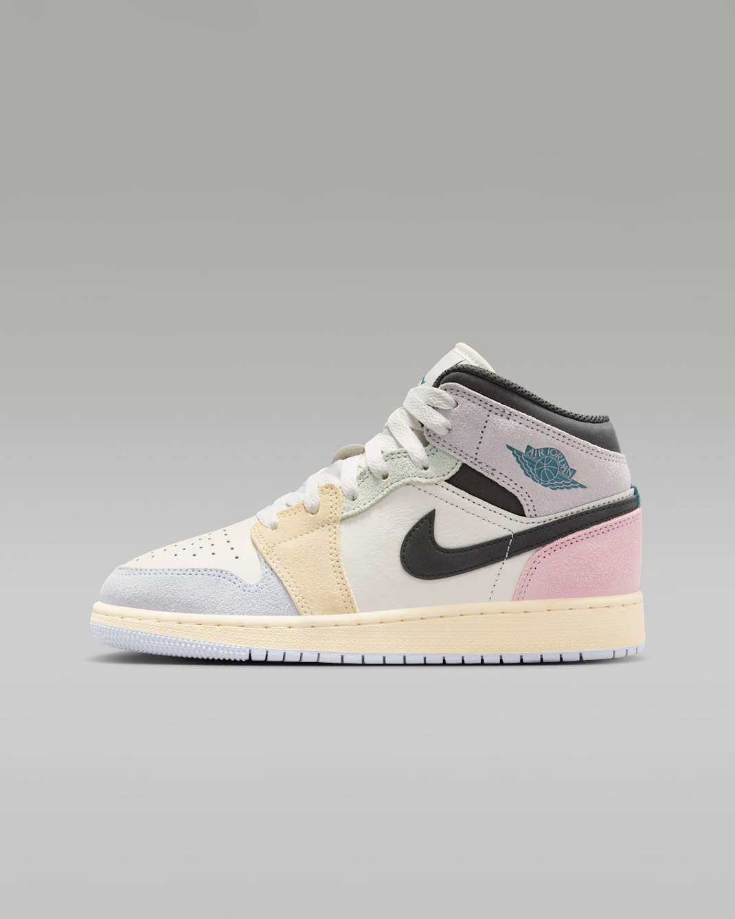 Air Jordan 1 Mid SE Big Kids' Shoes - Sail/Anthracite/Jade Aura/Iced Jade