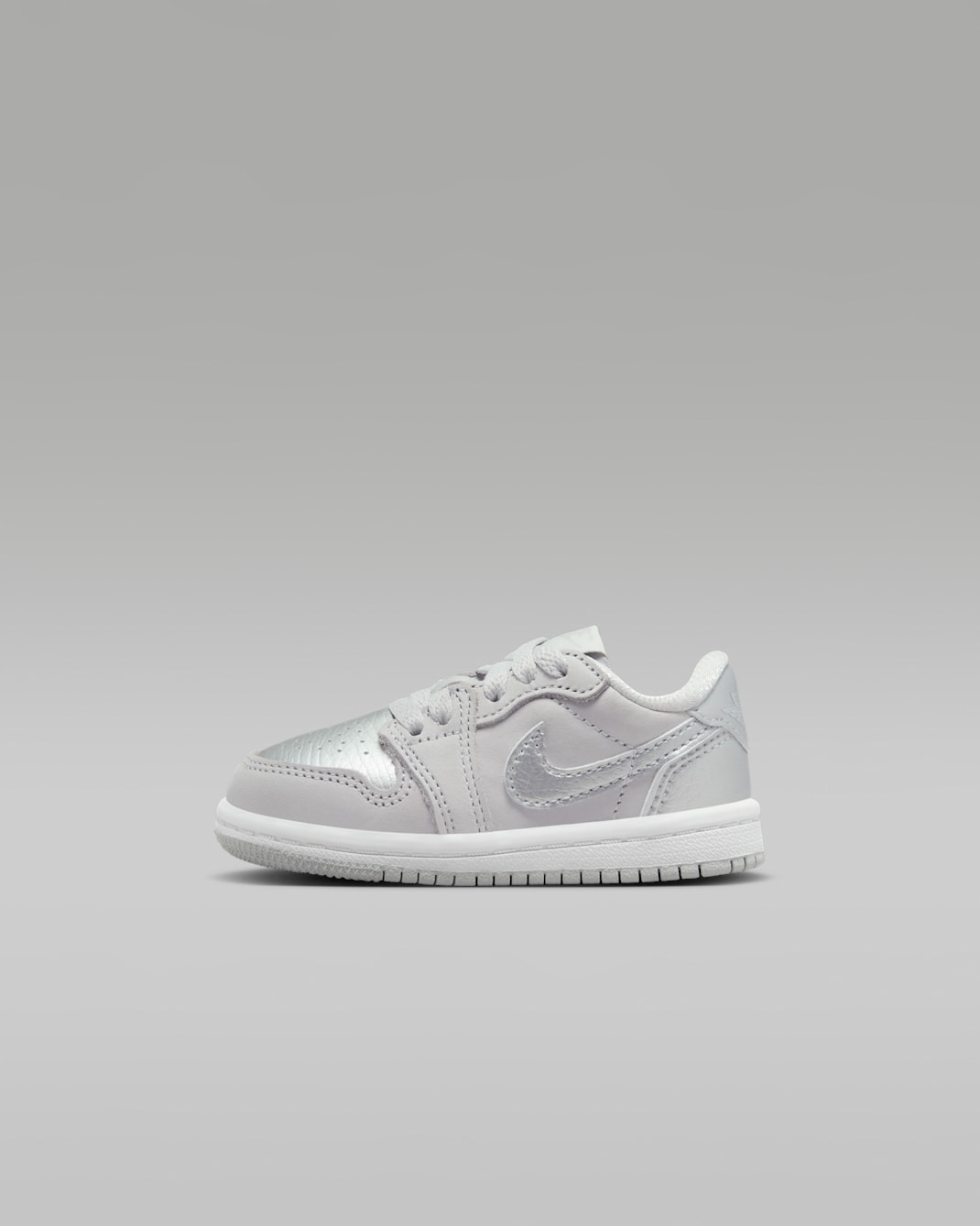 Jordan 1 Retro Low 'Silver' Baby/Toddler Shoes - Neutral Grey/White/Metallic Silver