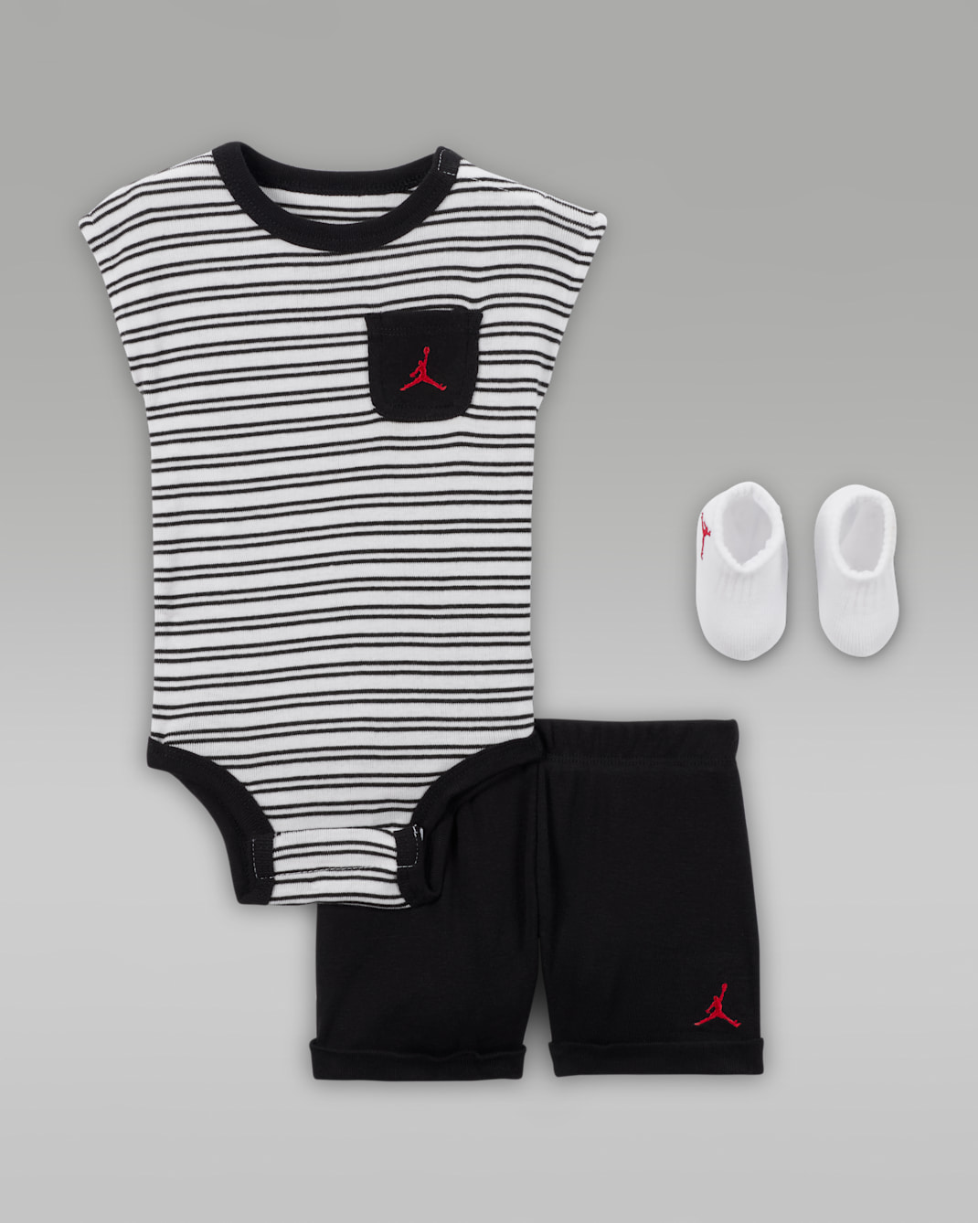 Jordan Essentials Baby Striped 3-Piece Set - Black