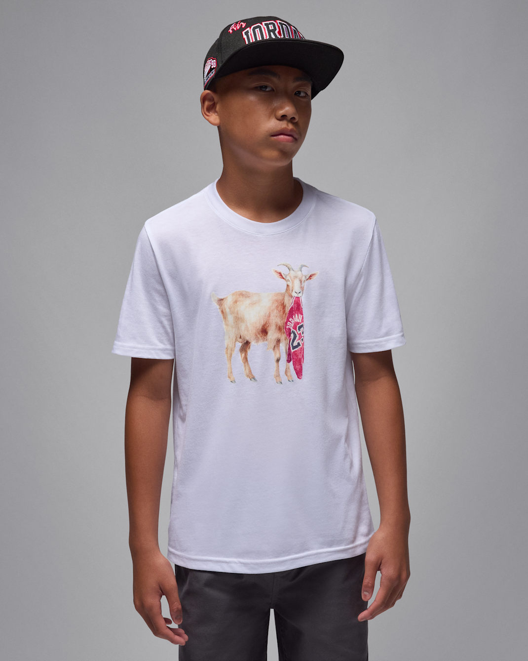 Jordan Older Kids' Flight Goat T-Shirt - White