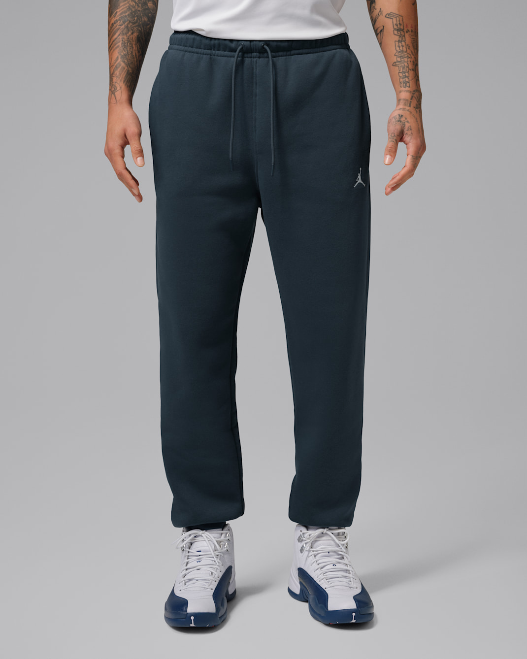 Jordan Brooklyn Fleece-bukser til mænd - Squadron Blue/hvid
