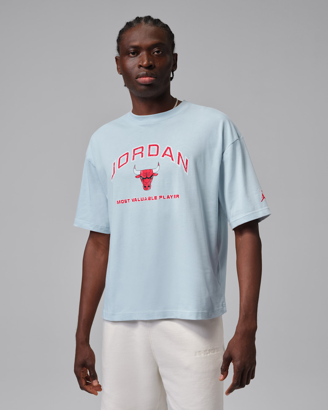 Boxig t-shirt Jordan Flight Essentials med tryck för män - Aura/University Red