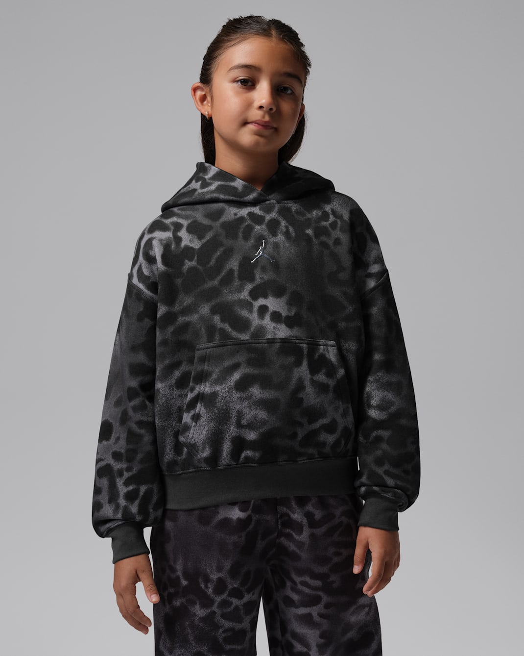 Jordan Brooklyn Fleece Big Kids' Pullover Hoodie - Anthracite