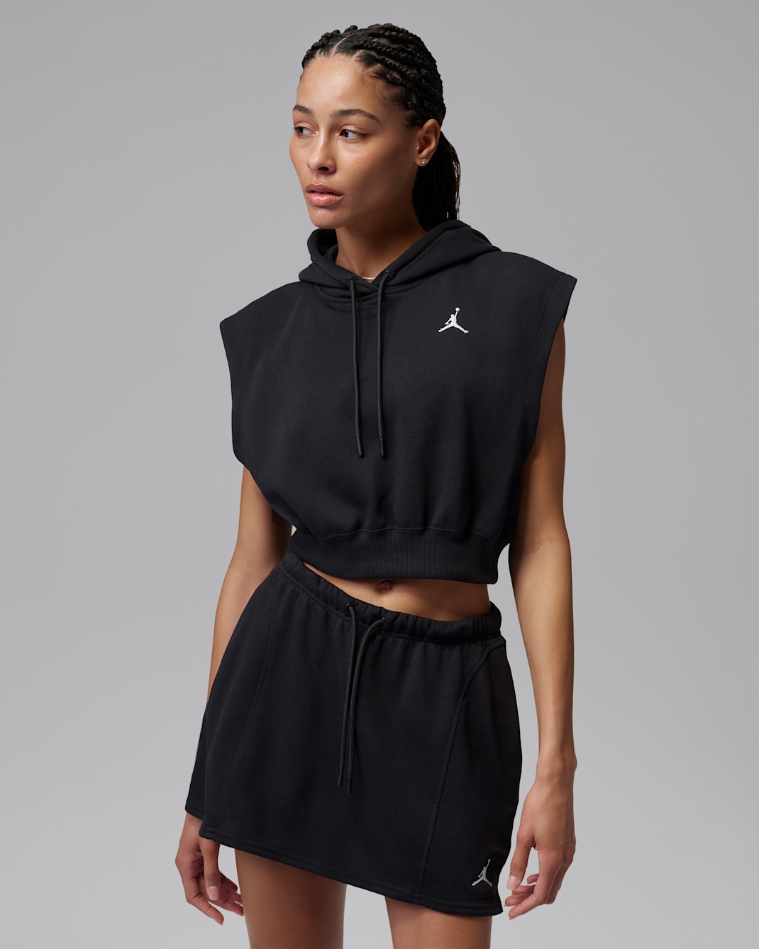 Playera de French Terry para mujer Jordan Brooklyn Fleece - Negro/Blanco