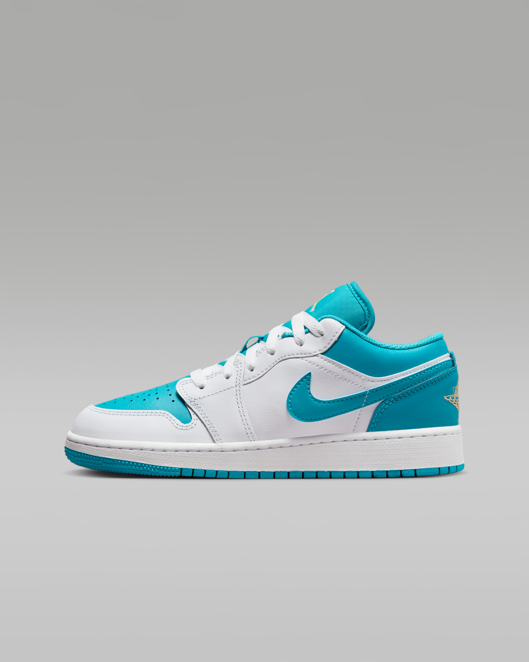 รองเท้าเด็กโต Air Jordan 1 Low - ขาว/Aquatone/Celestial Gold