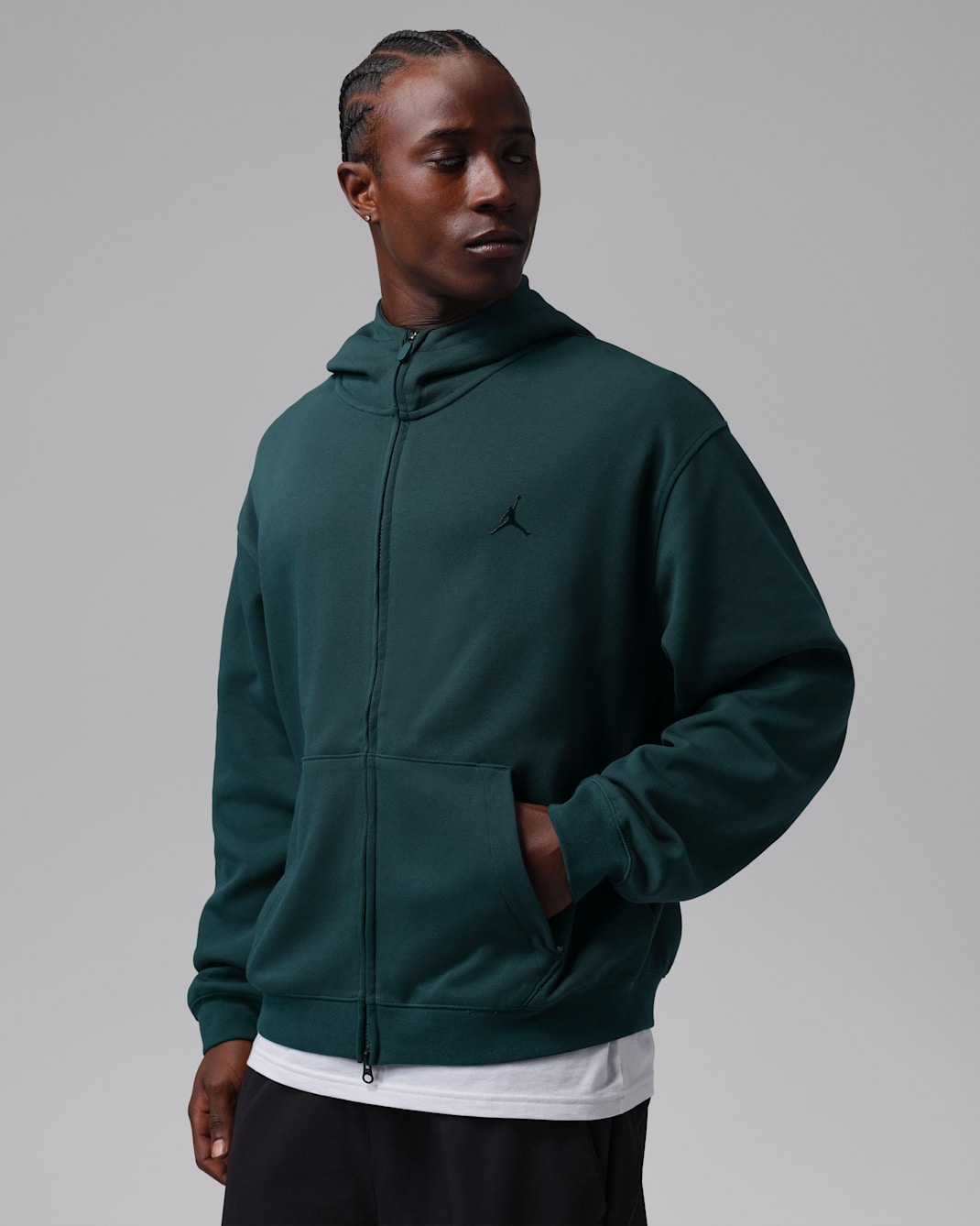 Sudadera con gorro Dri-FIT de cierre completo para hombre Jordan Sport Hoop Fleece - Pícea medianoche