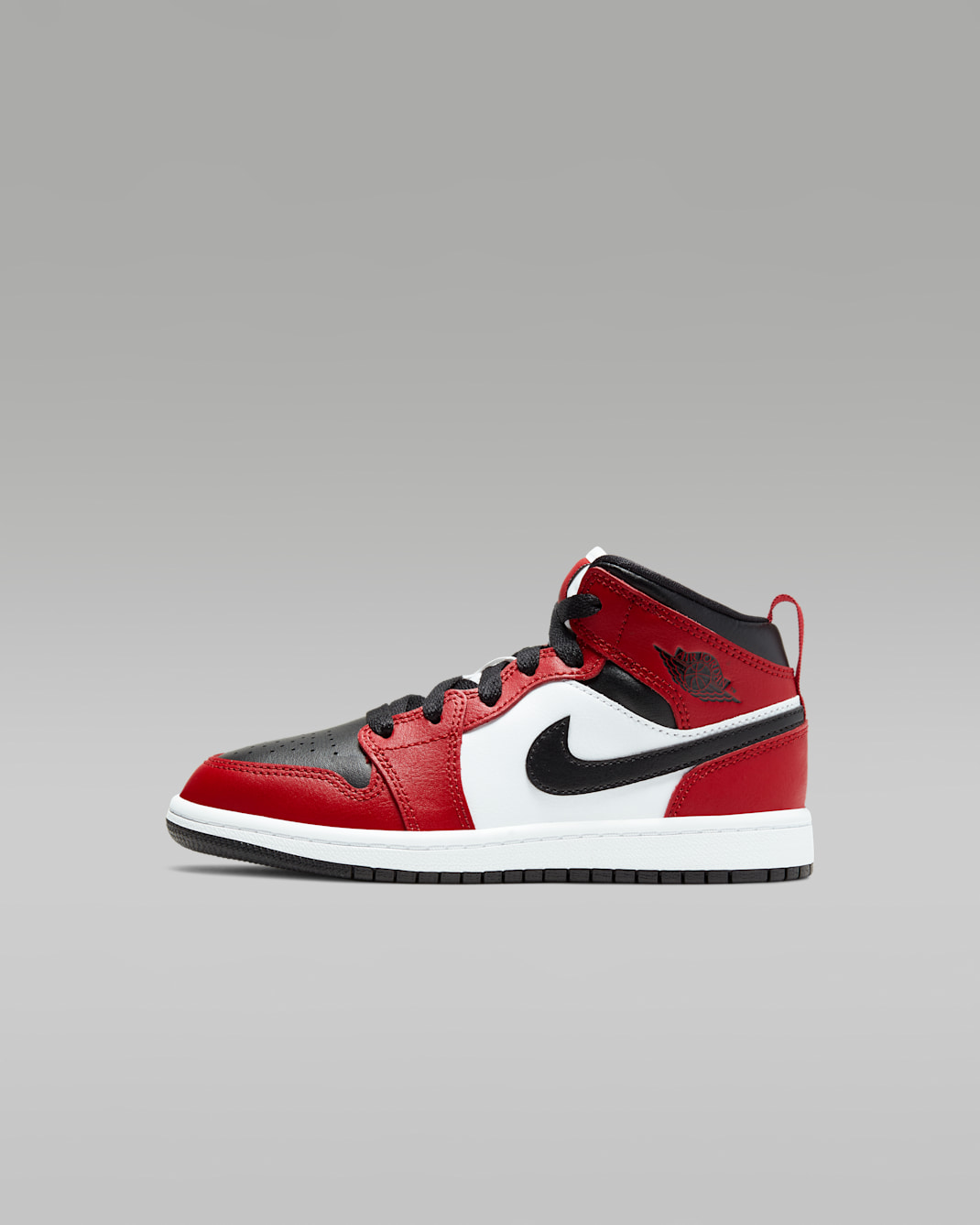 Jordan 1 Mid Younger Kids' Shoe - Black/Gym Red/Black