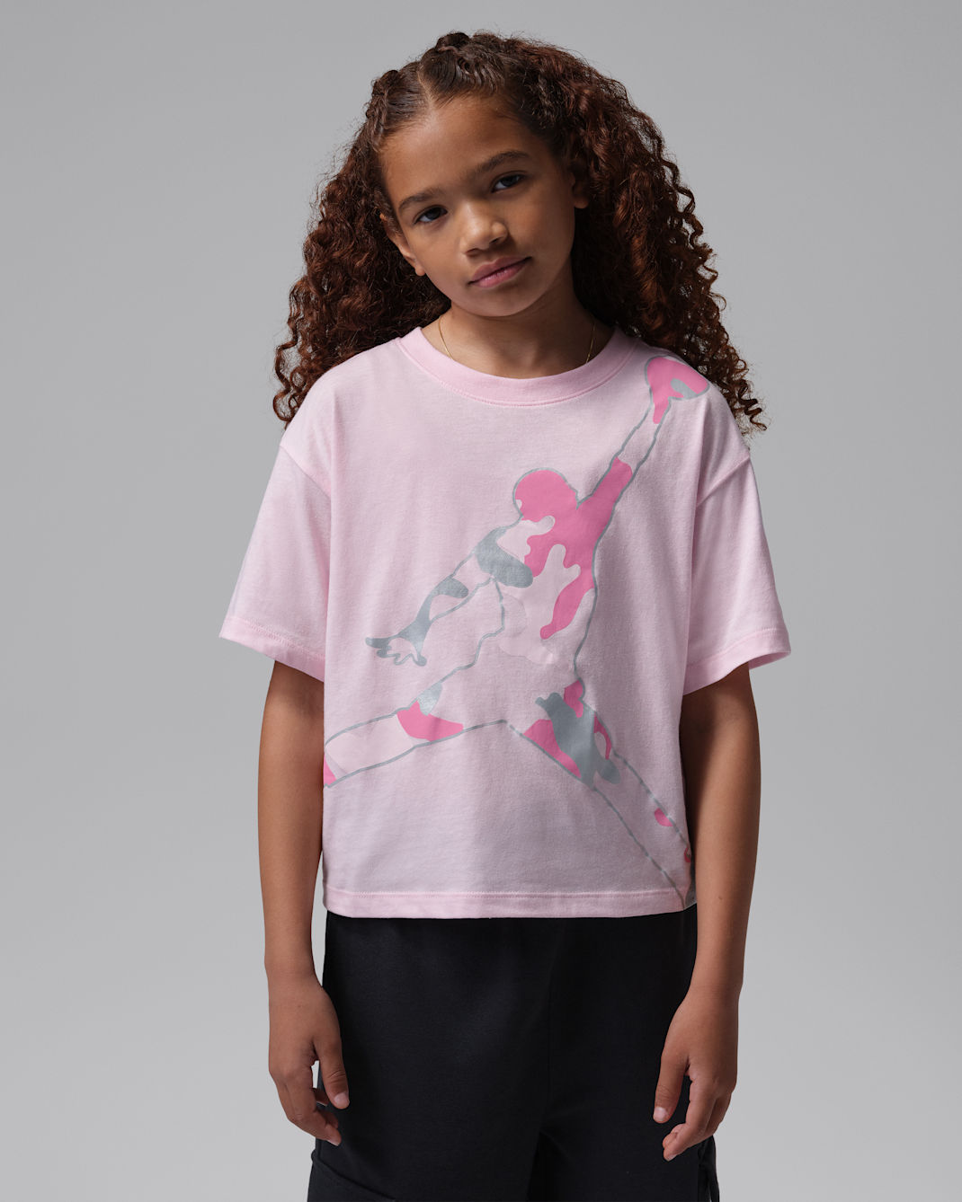 Jordan Jumpman T-shirt met camouflageprint voor kids - Pink Foam