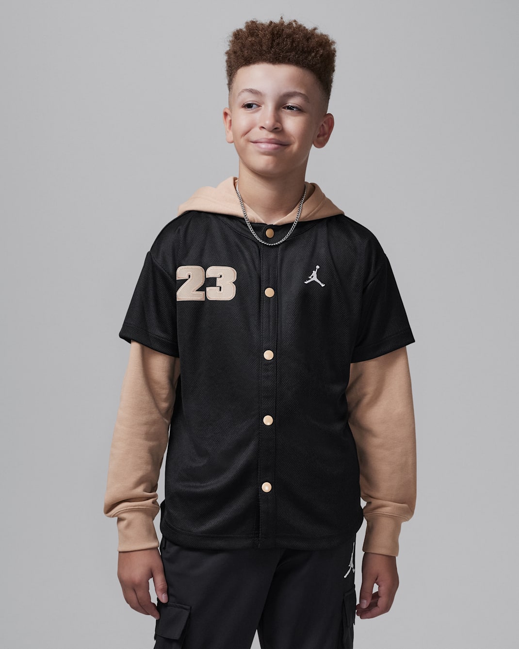 Jordan Big Kids' Hooded Jumpman Baseball Pullover - Black
