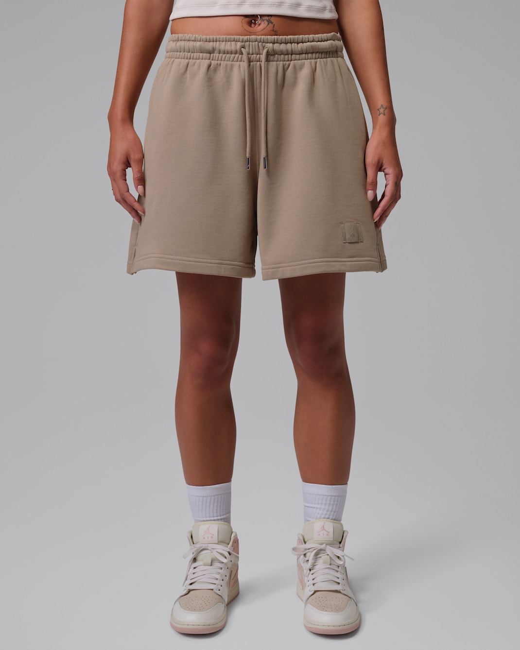 Shorts para mujer Jordan Flight Fleece - Caqui/Caliza