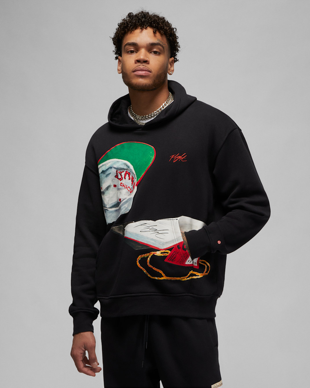Jordan Artist Series by Jacob Rochester Men's Hoodie - Black/Sail/University Red