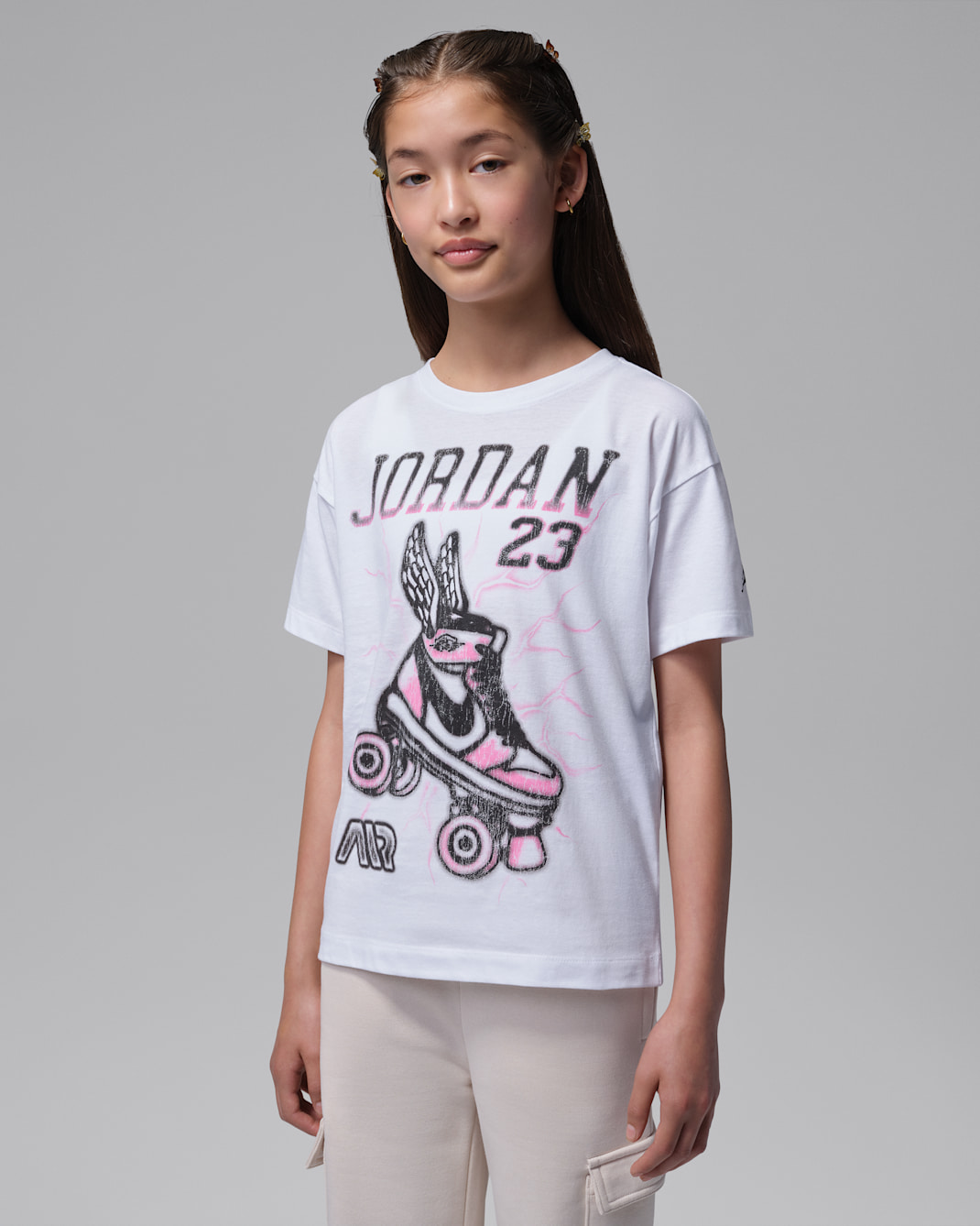 Playera Flight Sk8 para niños talla grande Jordan - Blanco