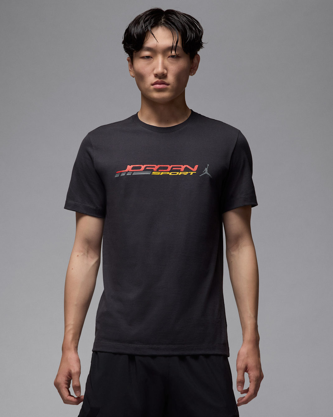 ジョーダン メンズ クルーネック Tシャツ - オフノワール/ファイヤーレッド