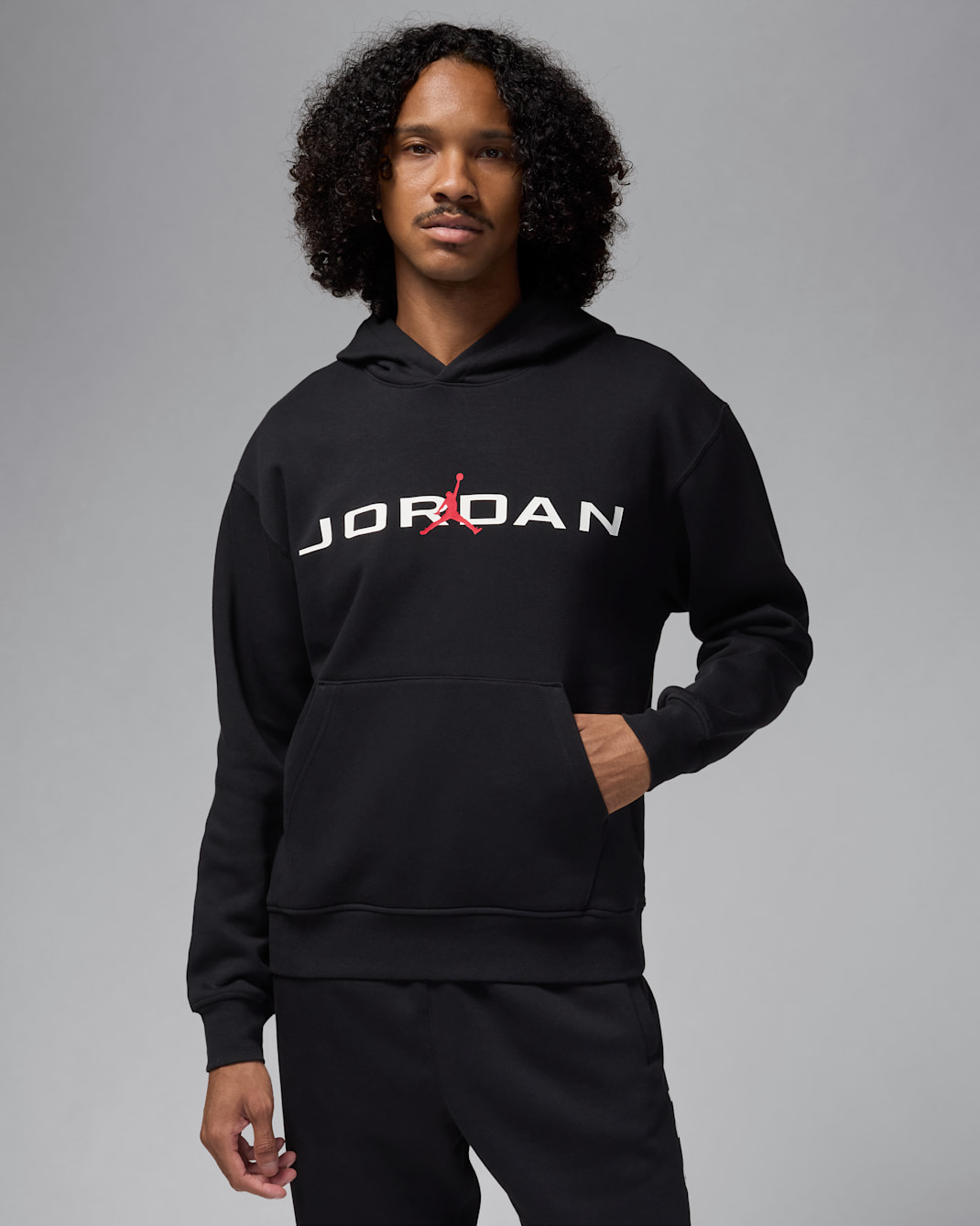 Jordan Essentials Men's Fleece Hoodie - Black/White