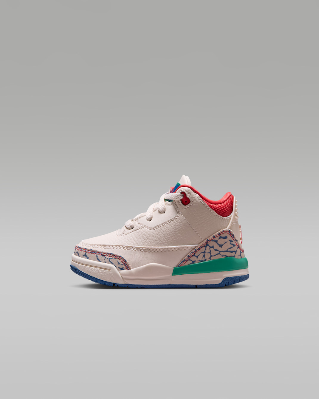 Jordan 3 Retro "Play Your Way" Baby/Toddler Shoes - Chalk/True Blue/Kinetic Green/Track Red