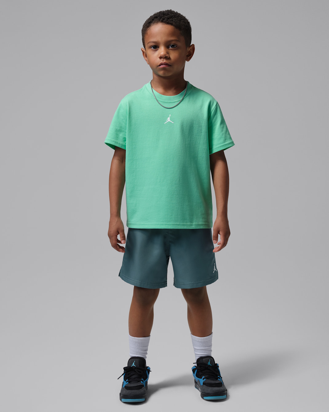 Jordan Little Kids' Jumpman 2-Piece Woven Play Shorts Set - Ash Green