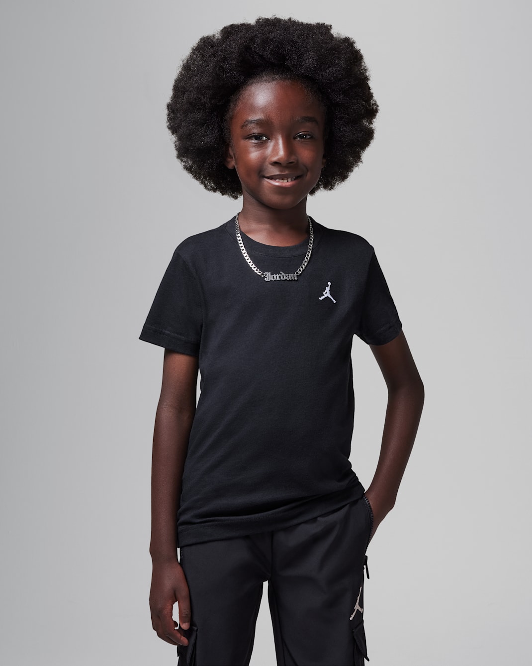 Playera bordada Jumpman Air para niños talla pequeña Jordan - Negro