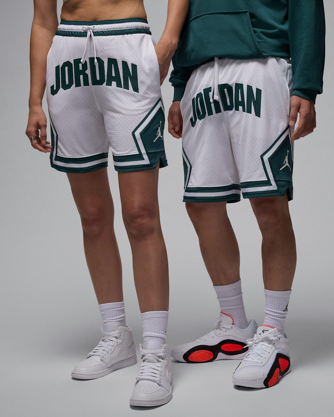 ジョーダン スポーツ メンズ Dri-FIT ダイアモンド ショートパンツ - ホワイト/オキシダイズドグリーン/ホワイト