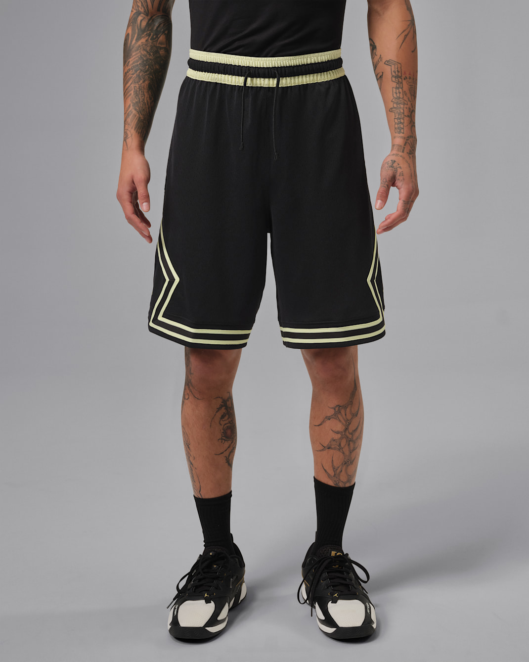 Shorts Jordan Sport Dri-FIT Diamond de 23 cm para hombre - Negro/Negro/Verde luminoso