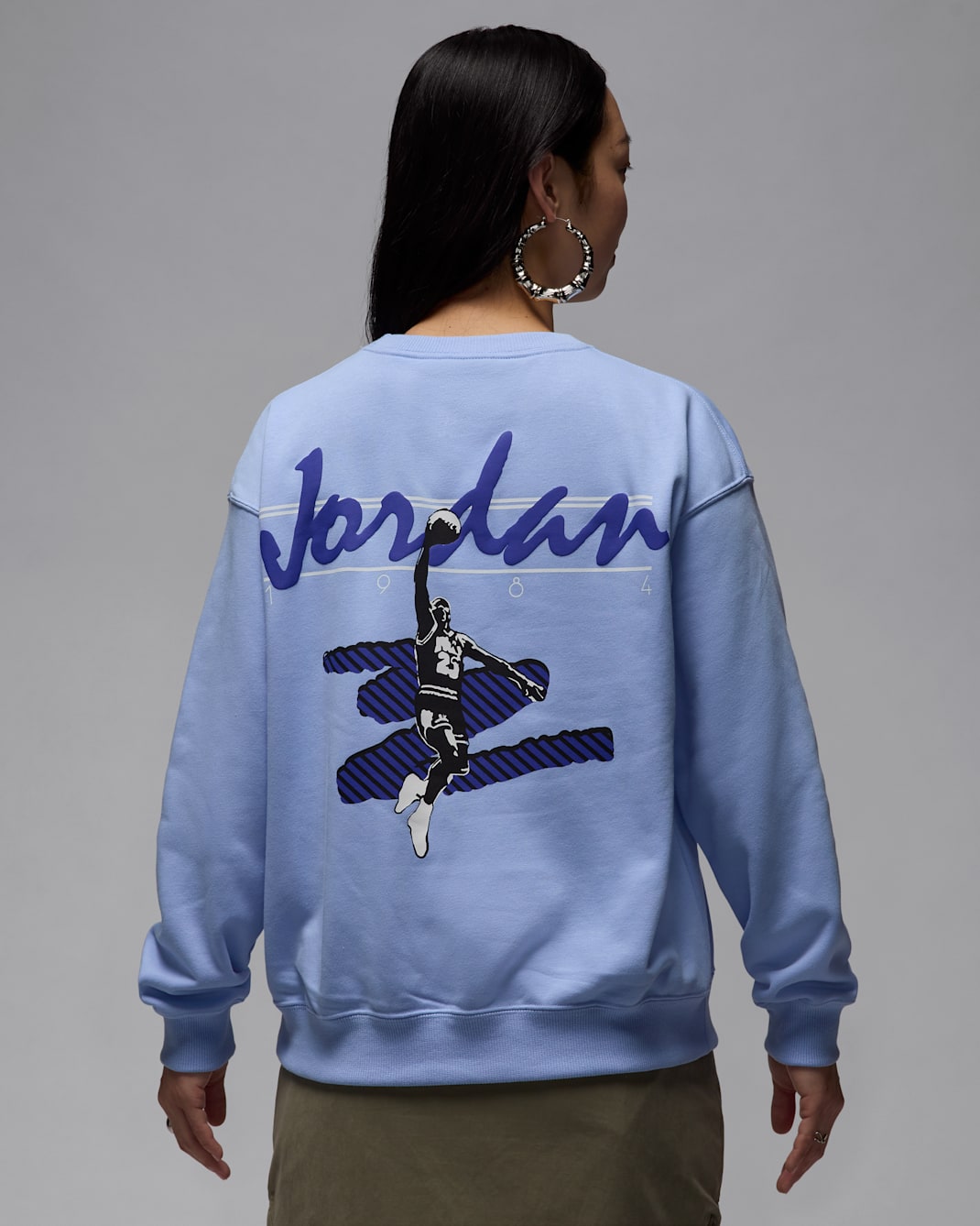 ジョーダン ブルックリン フリース ウィメンズ クルーネック スウェットシャツ - アルミニウム/ホワイト