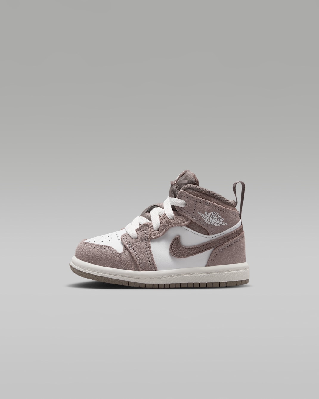 Jordan 1 Mid Schuh für Babys und Kleinkinder - Enigma Stone/Summit White/Olive Grey