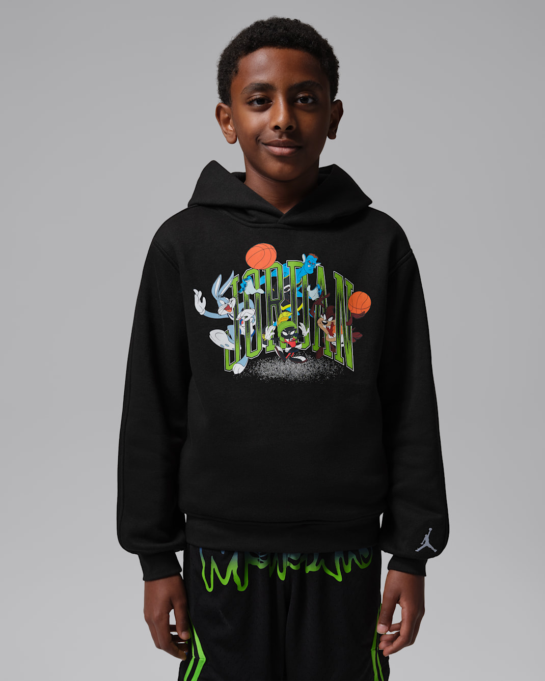 Jordan Space Jam 30 Arched logo hoodie voor kids - Zwart