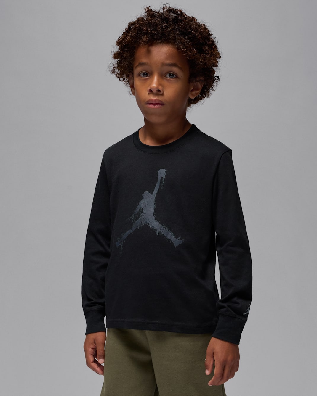 Playera de manga larga Jumpman Drip para niños talla pequeña Jordan - Negro