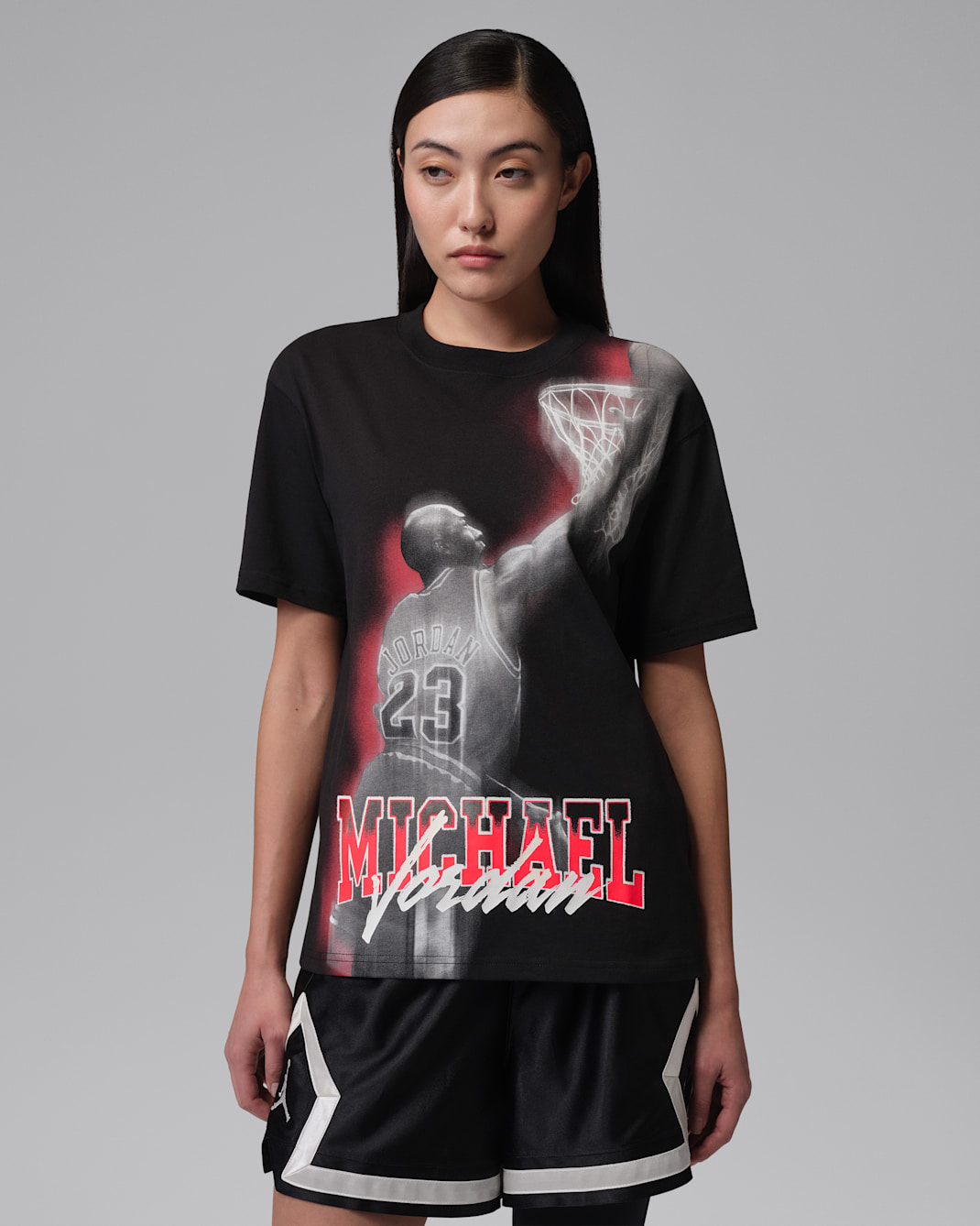 Jordan Sport Heritage Women's Dri-FIT Graphic T-Shirt - Black/Infrared 23