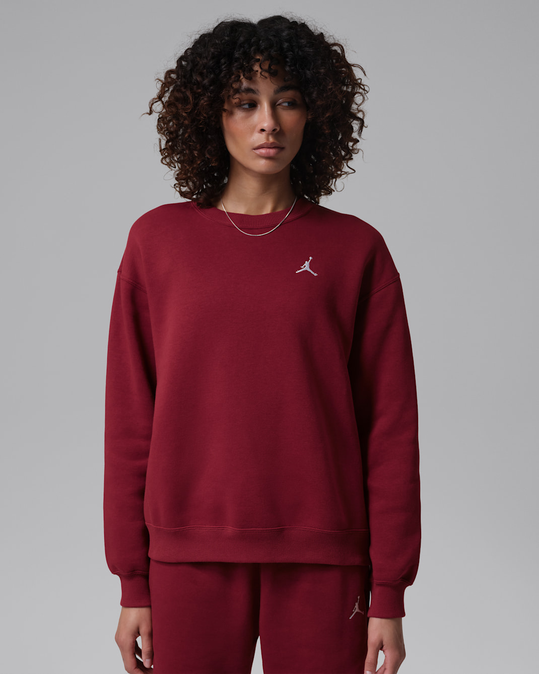 Jordan Brooklyn Fleece-Sweatshirt (Damen) - Team Red/Weiß