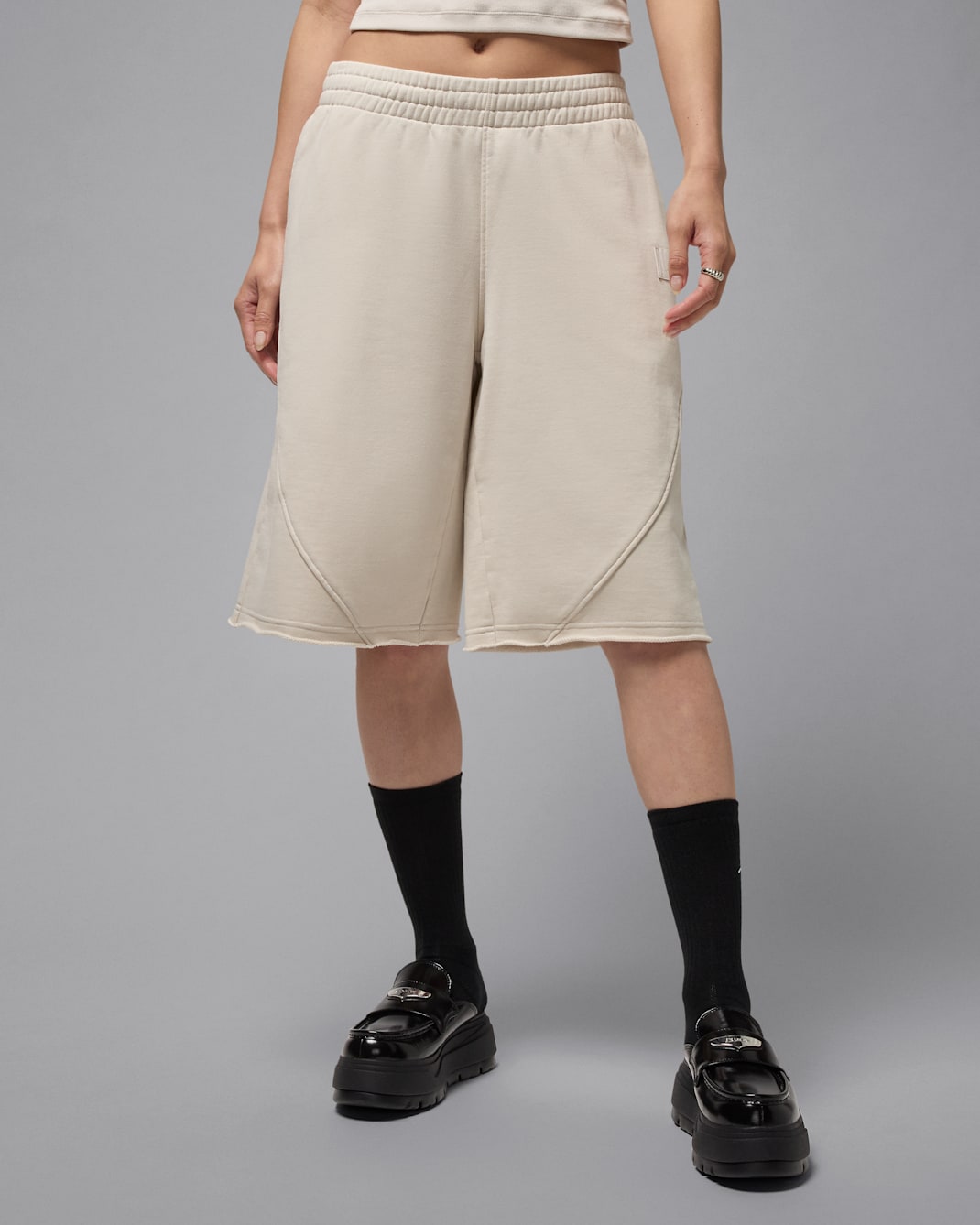 Jordan Flight Fleece Pantalón corto grande de tejido French terry - Mujer - Light Orewood Brown/Rattan