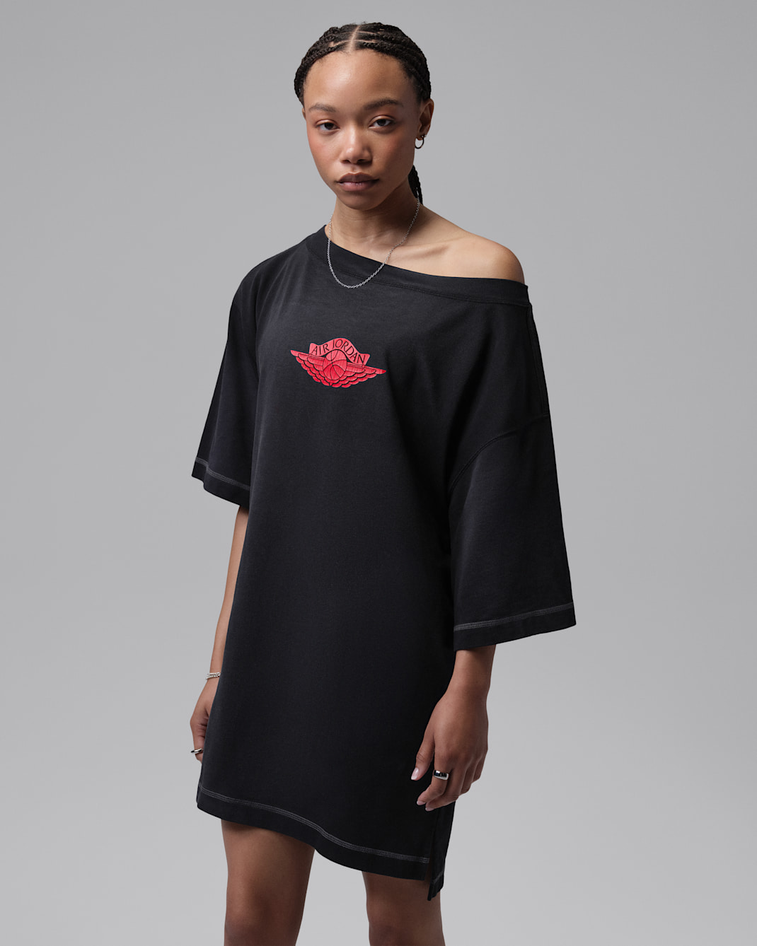Jordan Flight Women's T-Shirt Dress - Black/University Red/Iron Grey
