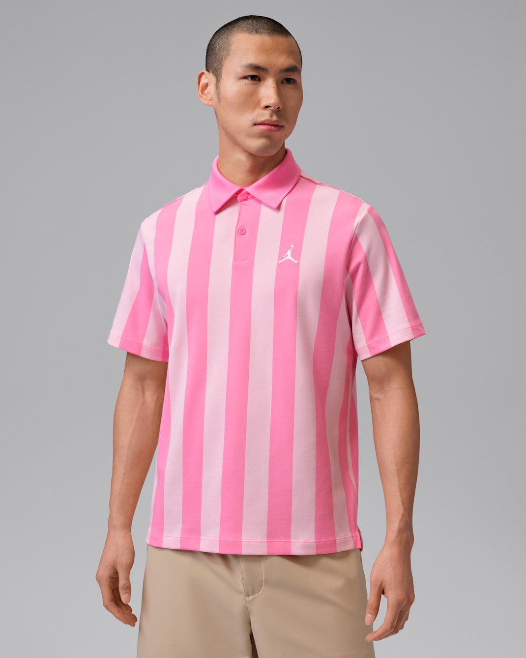 조던 스포츠 남성 드라이 핏 프린트 골프 폴로 - 핑크 글로우/화이트