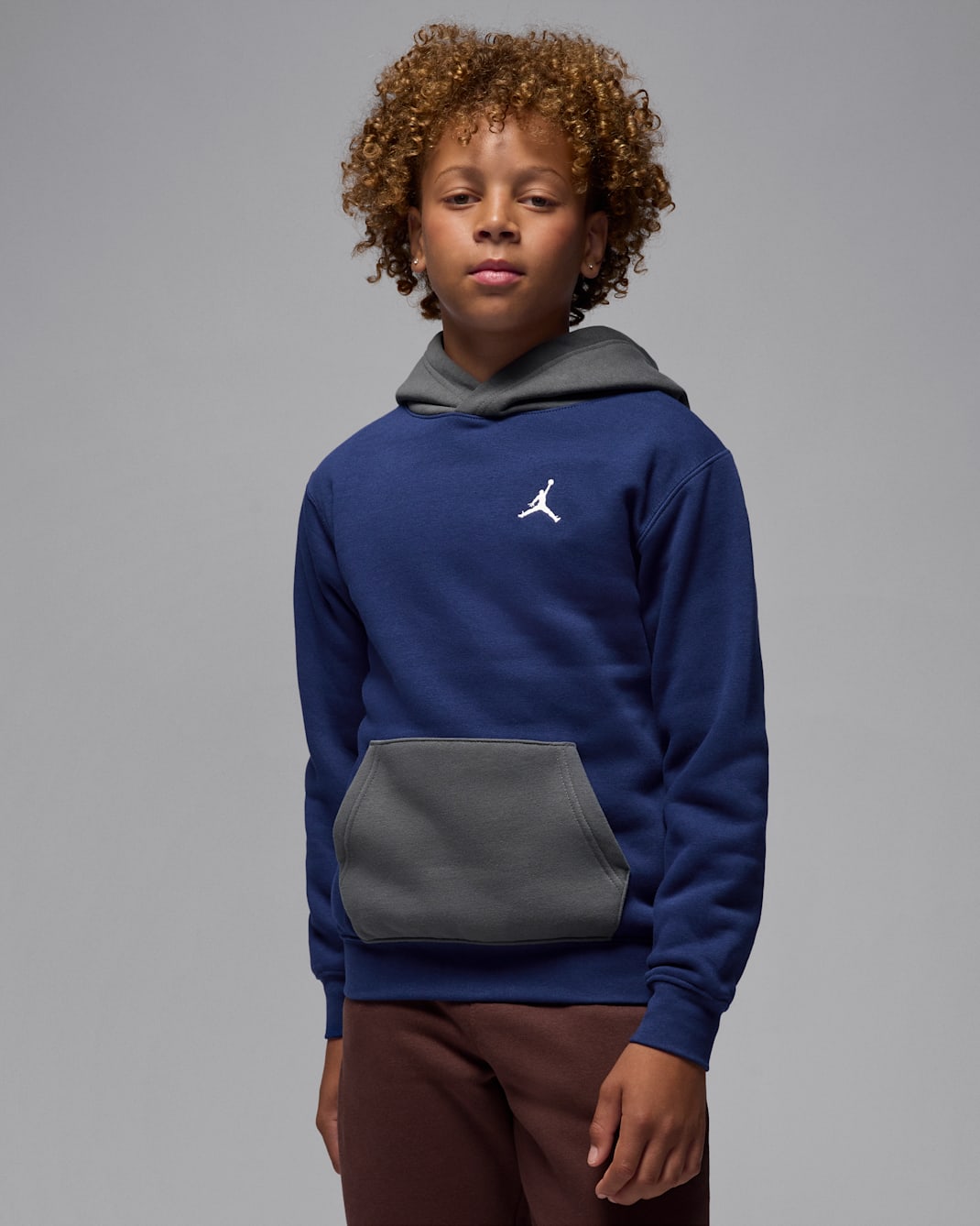 Jordan Brooklyn Fleece Big Kids' Pullover Hoodie - Blue Void