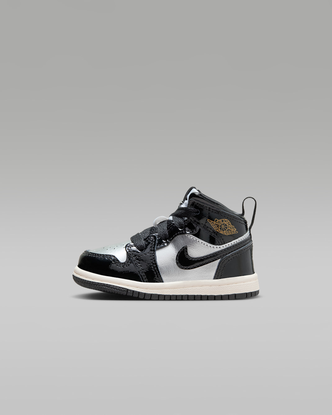 Jordan 1 Mid SE Baby/Toddler Shoes - Black/Metallic Silver/Sail/Metallic Gold