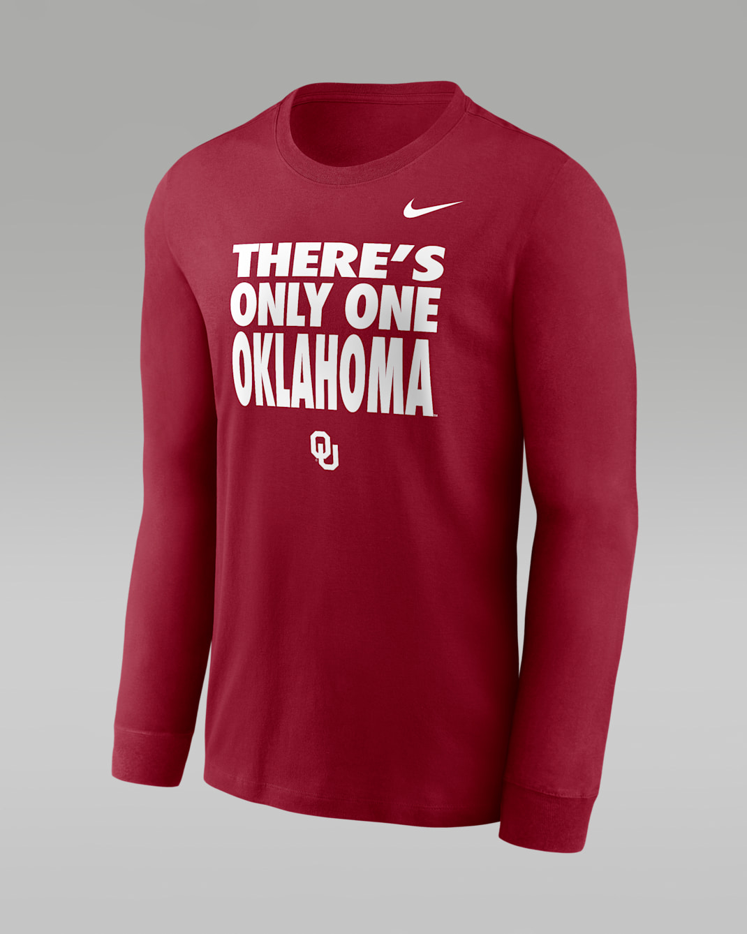 Playera de manga larga universitaria marca Jordan Dri-FIT para hombre Oklahoma Sideline Slogan - Carmesí team