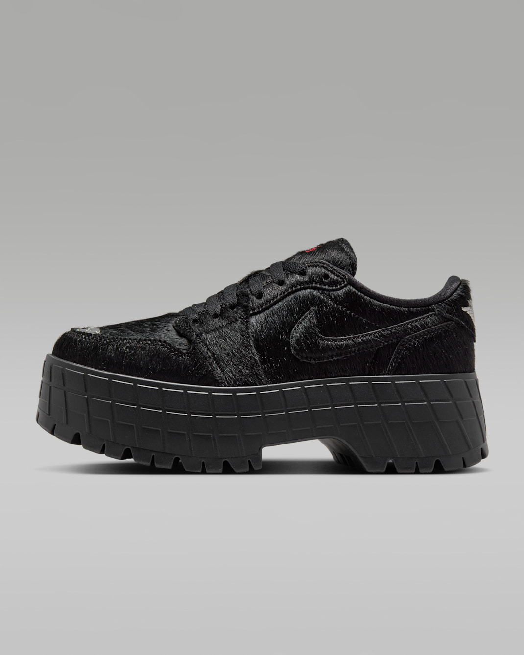 Air Jordan 1 Brooklyn Low Women's Shoes - Black/Black/Gym Red