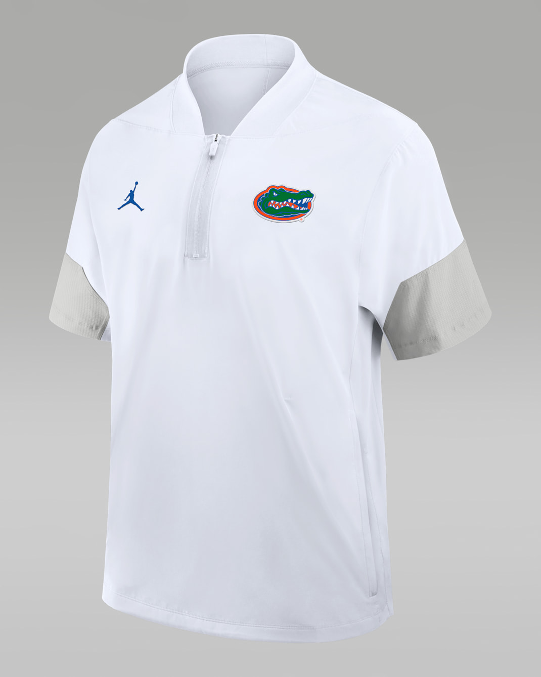 Florida Sideline Coach Men's Jordan Brand College 1/2-Zip Short-Sleeve Hooded Jacket - White