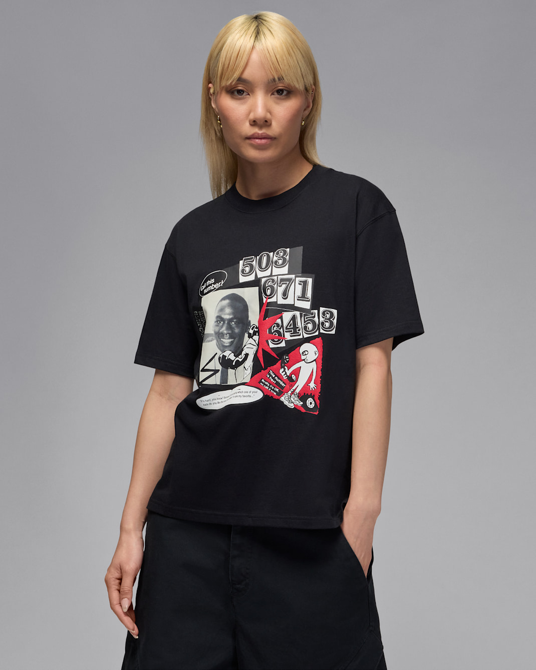 T-shirt damski Jordan Flight - Czerń/Biel