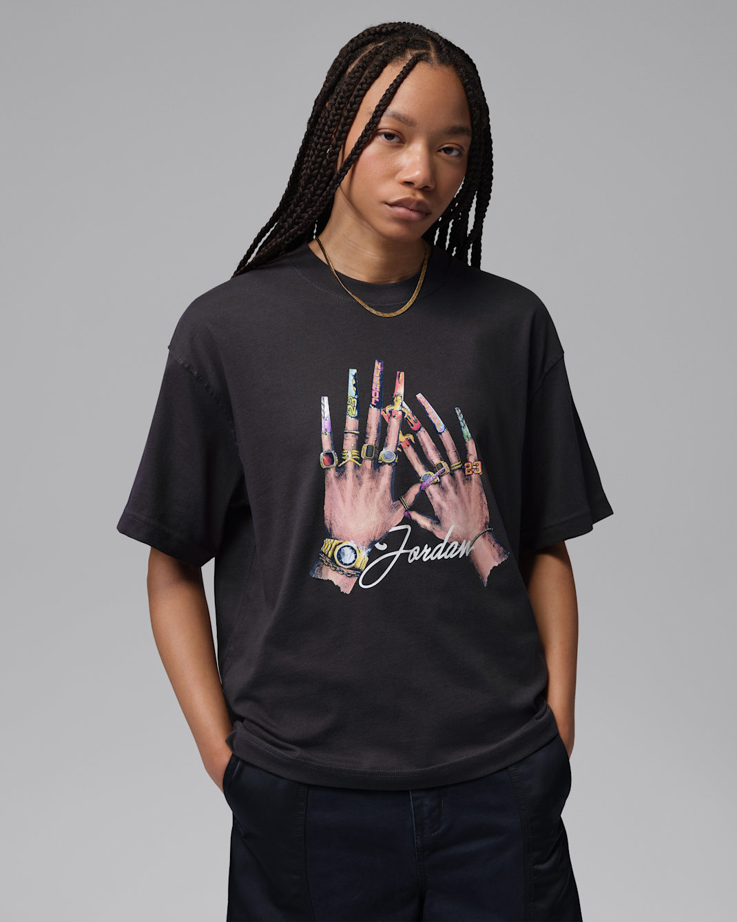 Jordan Women's Graphic Girlfriend T-Shirt - Off-Noir