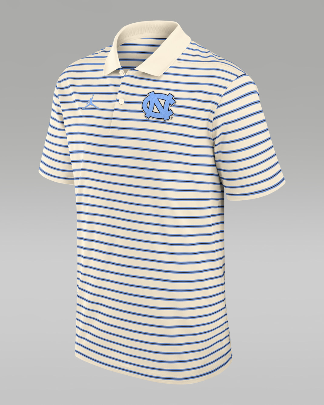 North Carolina Striped Men's Jordan Brand Dri-FIT College Polo - Tan/Beige