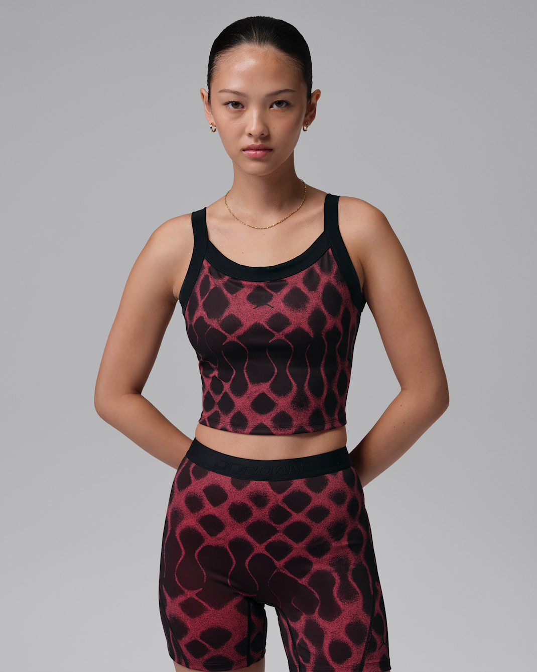 Jordan Sport Dri-FIT kort singlet til dame - Svart/Svart/Svart